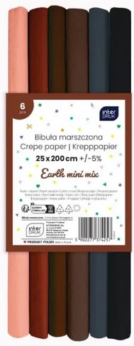 Bibuła marszczona Jungle mini mix earth 200x25cm 6 szt Interdruk_94712