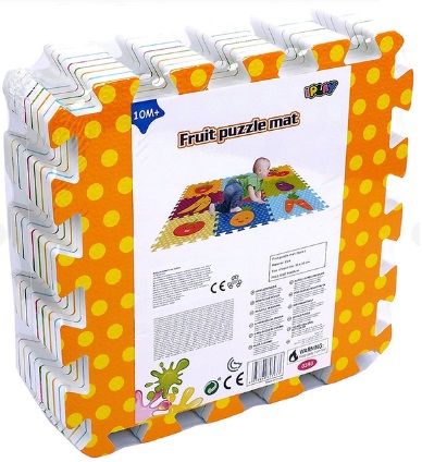 Mata piankowa dla dzieci owoce puzzle 9 elementów 86x86cm Artyk_95189