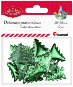 Dekoracje materiałowe choinki 32x32mm Titanum