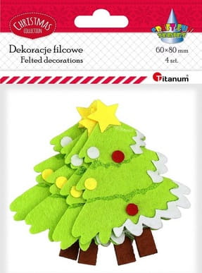 Dekoracje filcowe 3D choinki 4szt Titanum_95541