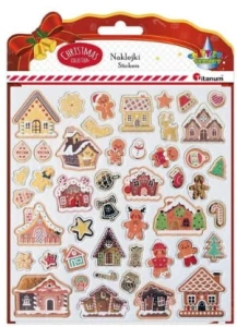 Naklejki 3D papier na filcu mix świątecznych naklejek 47szt. Titanum