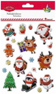 Świąteczne naklejki wypukłe 18 szt Titanum