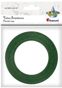 Taśma florystyczna zielona 12mmx27m Titanum