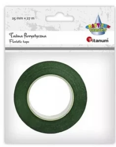 Taśma florystyczna zielona 25mm x 27m Titanum