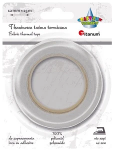 Taśma termiczna tkaninowa biała 12mm x 25m Titanum