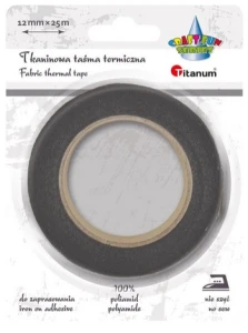 Taśma termiczna tkaninowa czarna 12mm x 25m Titanum