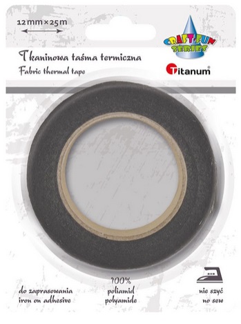 Taśma termiczna tkaninowa czarna 12mm x 25m Titanum_95688