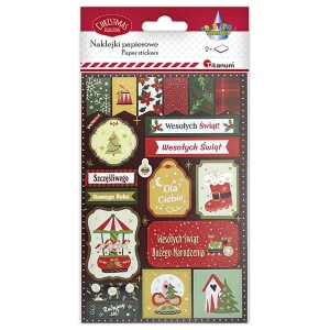 Naklejki papierowe na prezenty pod choinkę