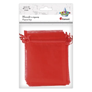 Woreczki z organzy czerwone 9×13 cm – 6 szt. Titanum