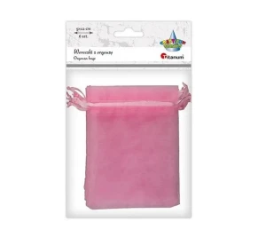 Woreczki z organzy różowe 9×12 cm 6 szt. Titanum