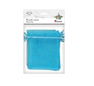 Woreczki z organzy niebieskie 9×12 cm 6 szt. Titanum