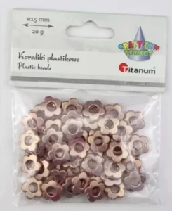 Koraliki plastikowe kwiatki 15mm 20g Titanum