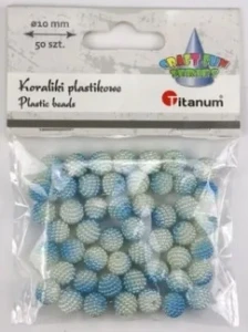Koraliki plastikowe 10mm niebieskie ombre 50 szt Titanum