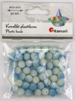 Koraliki plastikowe 10mm niebieskie ombre 50 szt Titanum_95723