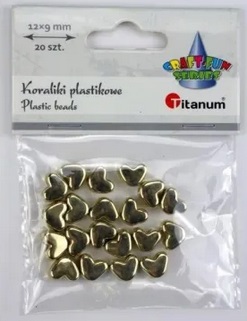 Koraliki plastikowe lustrzane serca 12x9mm 20 szt Titanum_95722