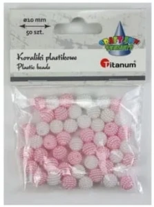 Koraliki plastikowe 10mm blado różowe 50 szt Titanum