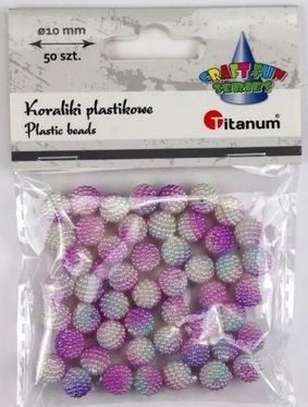 Koraliki plastikowe 10mm fioletowe ombre 50 szt Titanum_95727