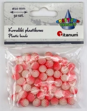 Koraliki plastikowe 10mm koralowe ombre 50 szt Titanum_95728