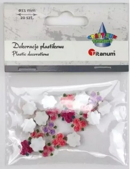 Dekoracje plastikowe róże 11mm 20szt Titanum_95737