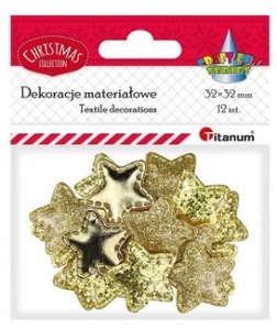 Ozdoba materiałowa Craft-Fun Series złote gwiazdki Titanum
