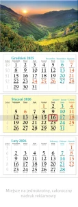 Kalendarz trójdzielny Beskidy 32x86,5cm KT6 Lucrum 2026r