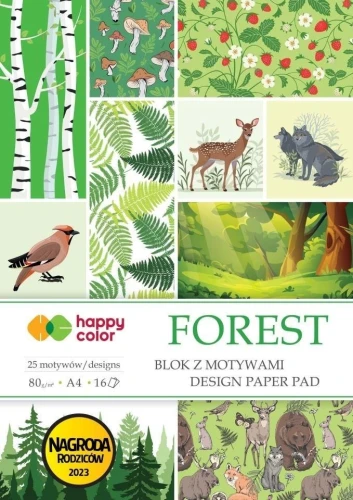 Blok z motywami Forest 80g/m2 A4 16 ark HAPPY COLOR_95926