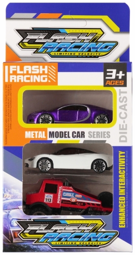 Auto metalowe wyścigowe zestaw 3szt MEGA CREATIVE_95970