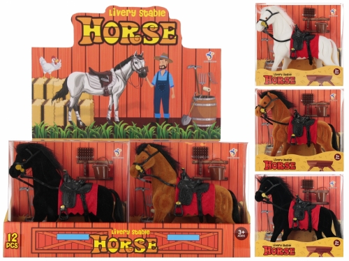 Konik flokowany 17cm z akcesoriami mix MEGA CREATIVE_96120