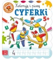 Koloruję i piszę cyferki Edukacyjna malowanka z naklejkami 5+ Aksjomat_96718