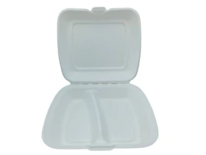 Pojemnik obiadowy Eco z trzciny cukrowej 2-komorowy MENU BOX 230x205x70mm 50szt Love Nature