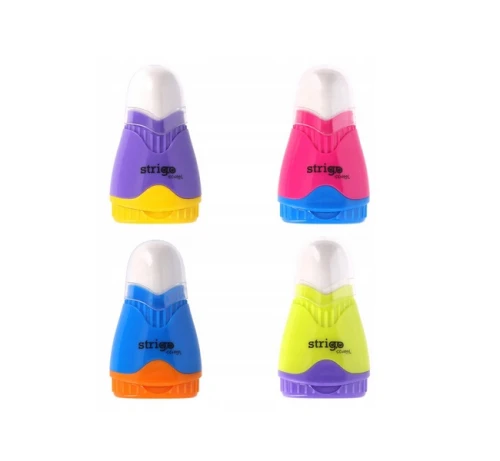 Temperówka podwójna z pojemnikiem oraz gumką Strigo_96997