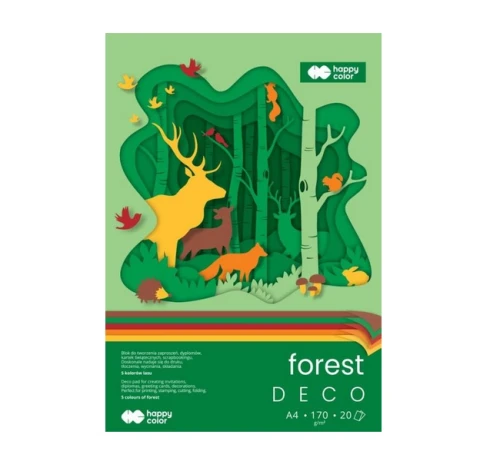 Blok artystyczny Hobby Deco Forest 170 g/m2 A4 Happy Color_97061