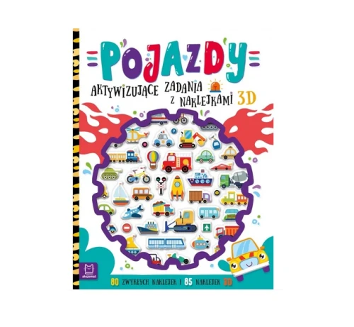 Pojazdy Aktywizujące zadania z naklejkami 3D 4+ Aksjomat_97440
