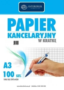 Papier Kancelaryjny A3 kratka 100k Interdruk
