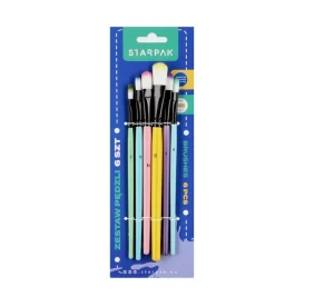 Zestaw Pędzli Szkolnych Pastelowych 6szt. Starpak