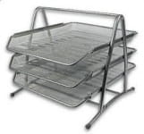 Szuflada na dokumenty 3szt. metalowa srebrna Tres_25240