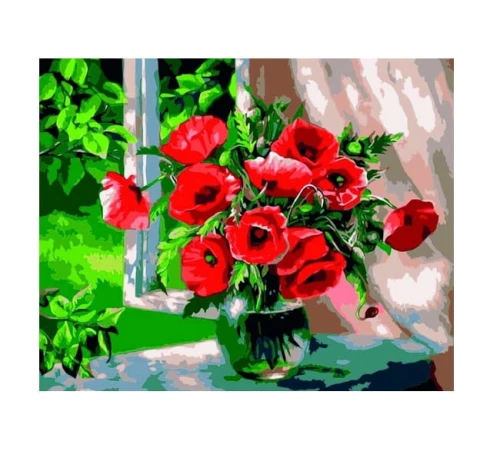 Zestaw Kreatywny Malowanie po Numerach Bukiet maki 40x50 Titanum_97744