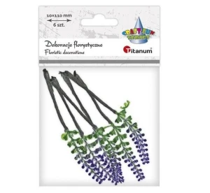 Dekoracja florystyczna Kwiaty Wrzosu Fioletowo-Zielone 6szt. Titanum