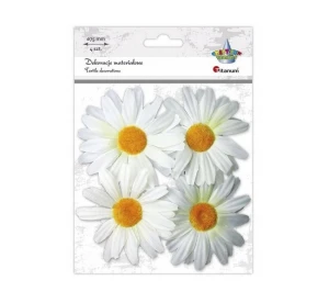 Materiałowe Margerytki 3D Białe Titanum