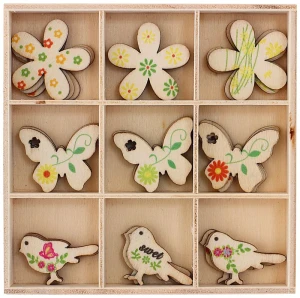 Ozdoba dekoracyjna drewniana Ptak Motyle Galeria Papieru