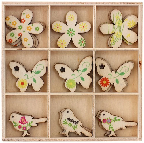 Ozdoba dekoracyjna drewniana Ptak Motyle Galeria Papieru_97979