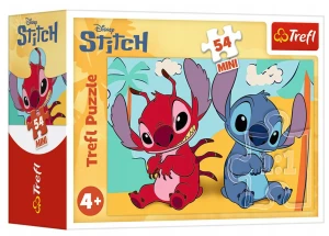 Puzzle Stitcha i Leroy siedzących na plaży Mini 54el Trefl