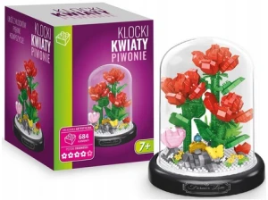 Klocki kwiaty piwonie pod kloszem 684 el Artyk