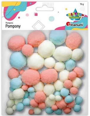 Pompony dekoracyjne poliestrowe 15g Titanum_98188
