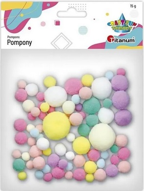 Pompony dekoracyjne poliestrowe 15g. Titanum_98190