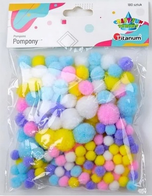 Pompony dekoracyjne poliestrowe 180szt Titanum_98189