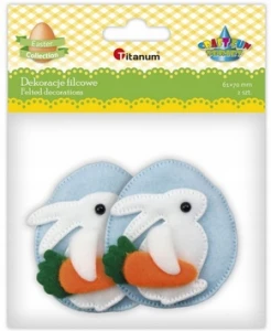 Dekoracje wielkanocne filcowe jajko z królikiem Titanum