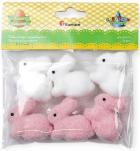 Króliczki styropianowe ozdobne 6szt dekoracje wielkanocne Titanum