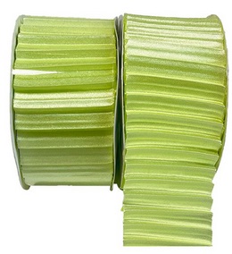 Wstążka satynowa karbowana 4cm x 3m zielona Titanum_98247