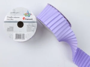 Wstążka satynowa karbowana 4cm x 3m fioletowa Titanum